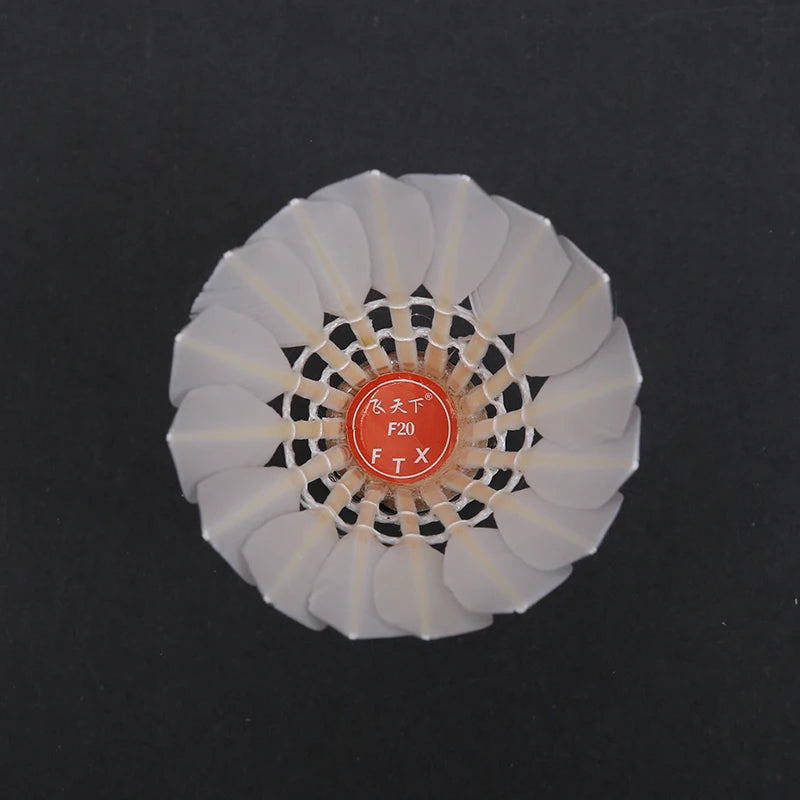 12 badminton A-grade duck feather cork ball heads, 76-speed competition training balls, durable and stable landing points