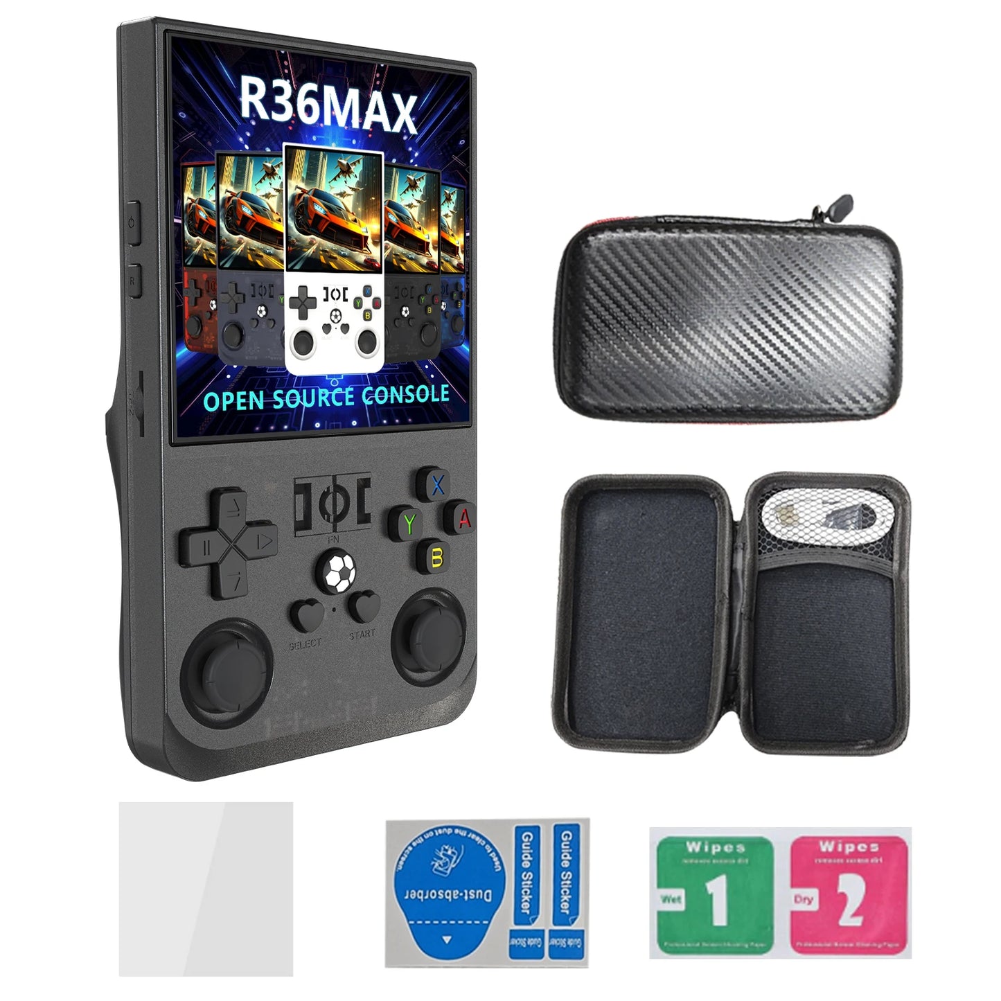 R36 Max Retro Video Game Console Consola Portable Handheld Game Player Android Linux System 4.0 Inch IPS Screen 64GB 128GB Wifi