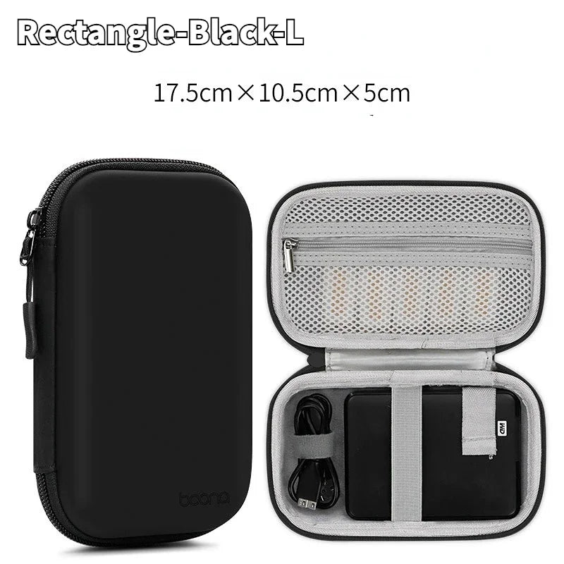 Portable Mini Hard Shell Digital Gadgets Storage Bag Artificial Leather Earphone Charger Case Data Cable U Disk Organizer