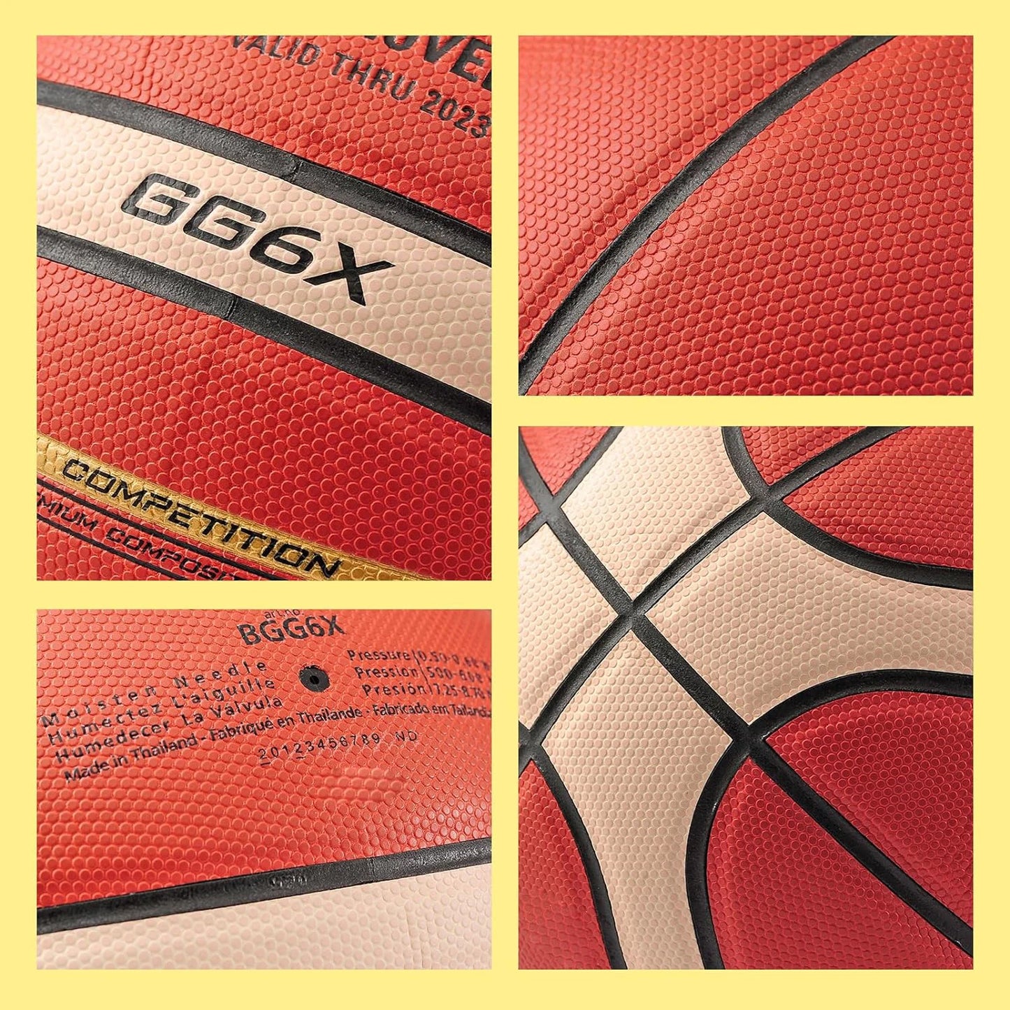 Molten Basketball PU Official Certification Competition Basketball Standard Ball Men's and Women's Training Ball SIZE 7 6 5
