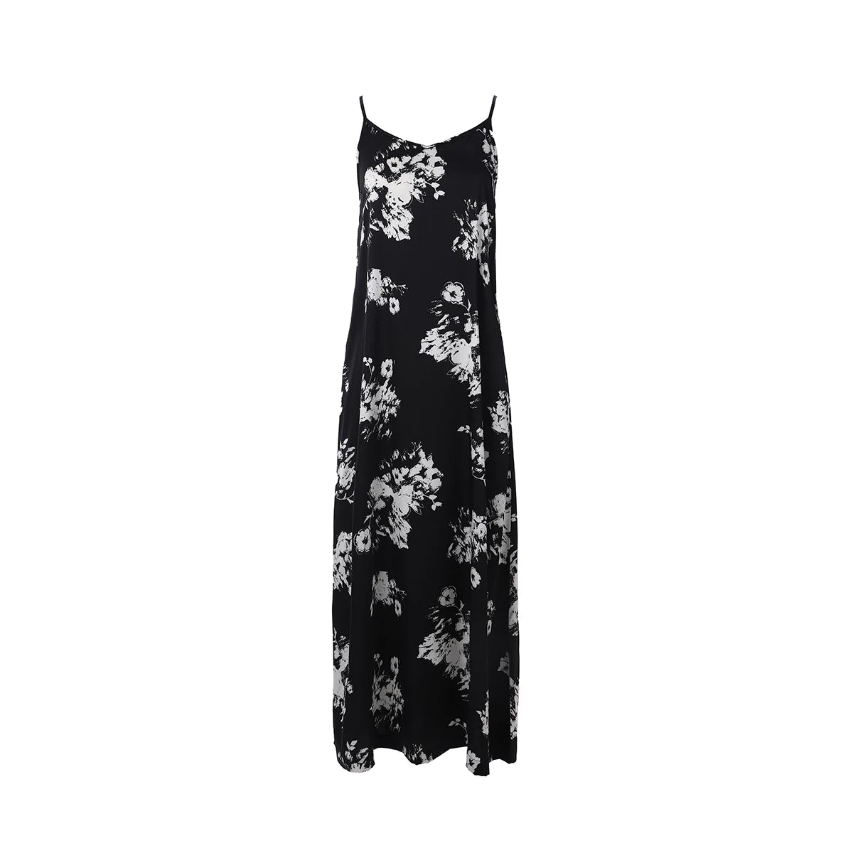 AP 2025 Spring/Summer Women Floral Satin Slip Dress with Knit Cardigan