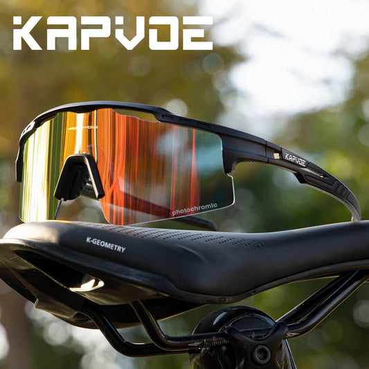 KAPVOE Photochromic Cycling Glasses Outdoor Sports Sunglasses for Man Bicycle Eyewear MTB Cycling Women Road Bike UV400 Goggles