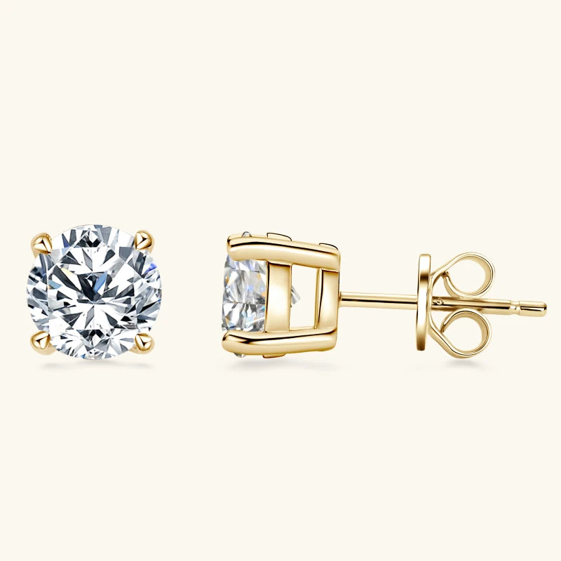 18k Gold Plated 3.0CTW D Color Moissanite Diamond Jewely Set for Woman Sliver 925 Chain Pendant Necklace Stud Earrings Set Gift