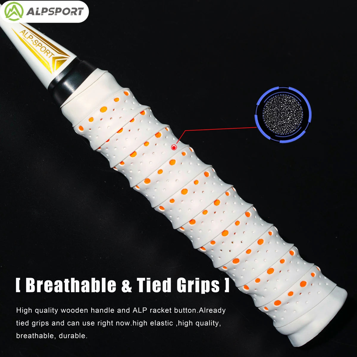 Alpsport AIR 10U Badminton Racket 52g Ultralight, HM Carbon Fiber & Titanium, 28lbs Fast Rebound for Pro Players