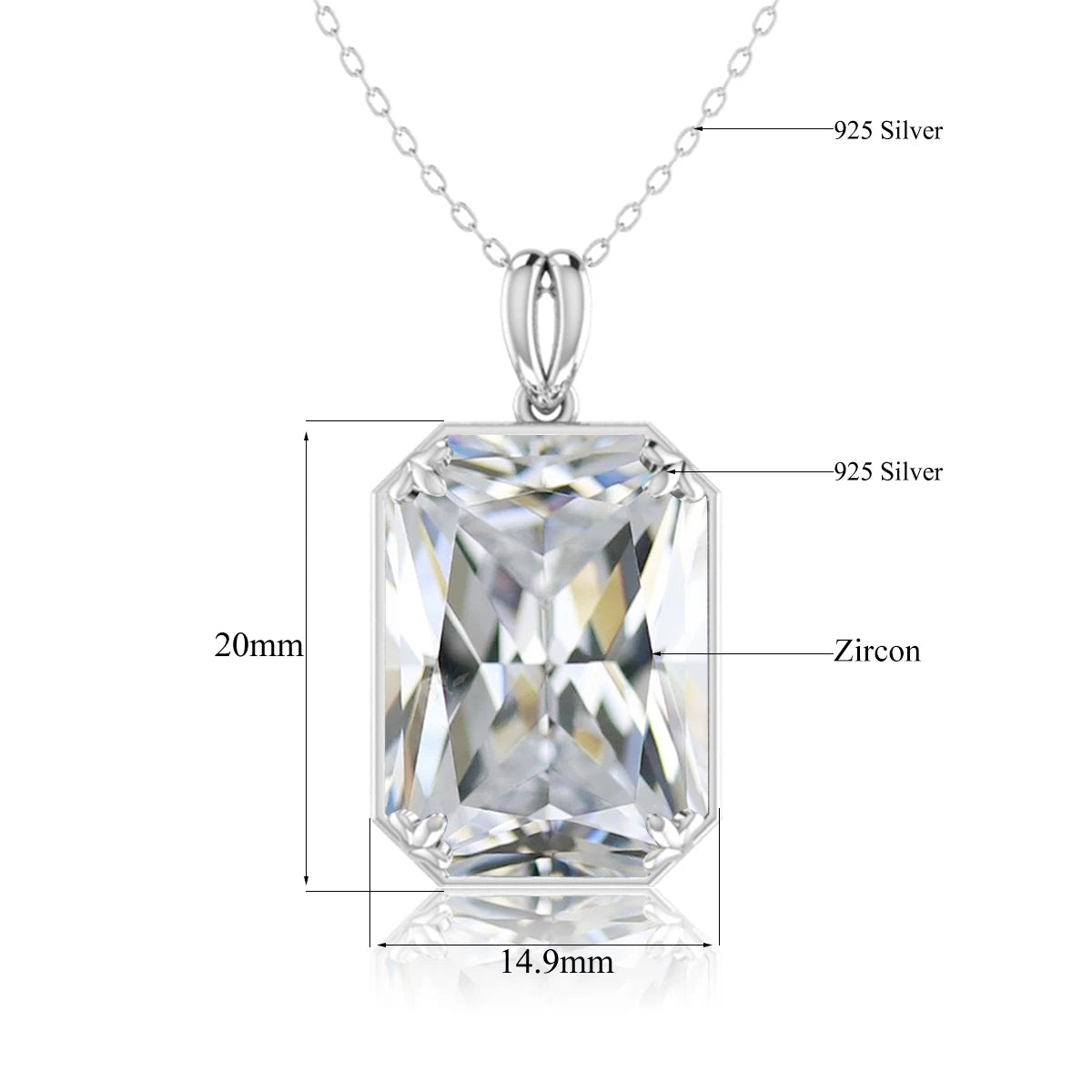 Real 925 Sterling Silver Aquamarine Necklace Pendant Anniversary Banquet Accessories Woman Fine Jewelry 2022 New Without Chain