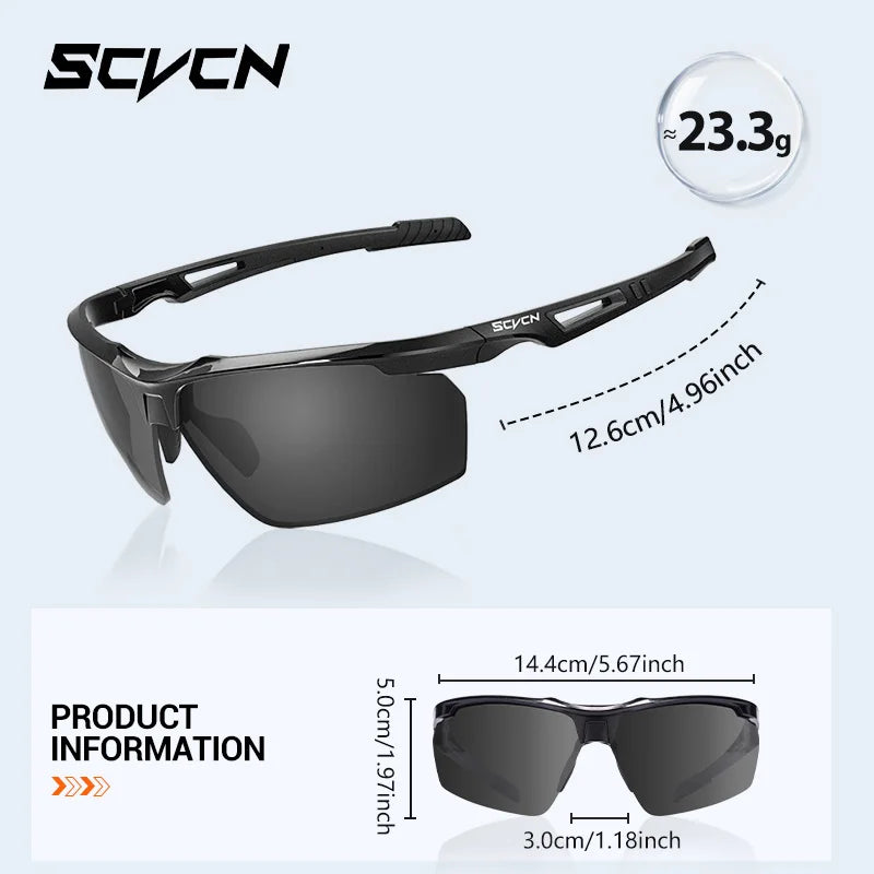 SCVCN Polarized Cycling Glasses Fishing Sunglasses UV400 Protection Bicycle Sports MTB Road Bike Eyewear Men Women Cycle Goggles