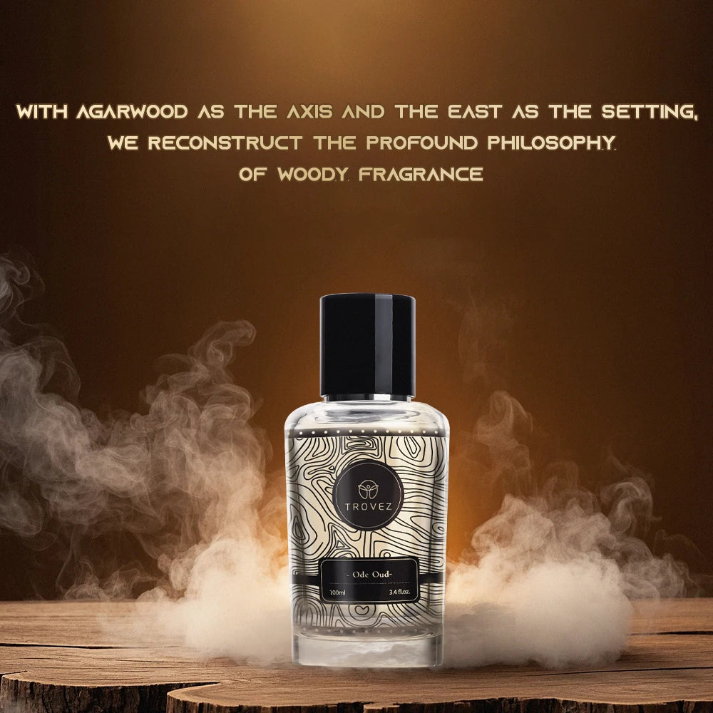 TROVEZ Ode Oud 100ml Perfume Wood Oriental Tone Long-lasting Fragrance Unisex Perfume Body Spray Rich Arabic Perfumes Scent Gift