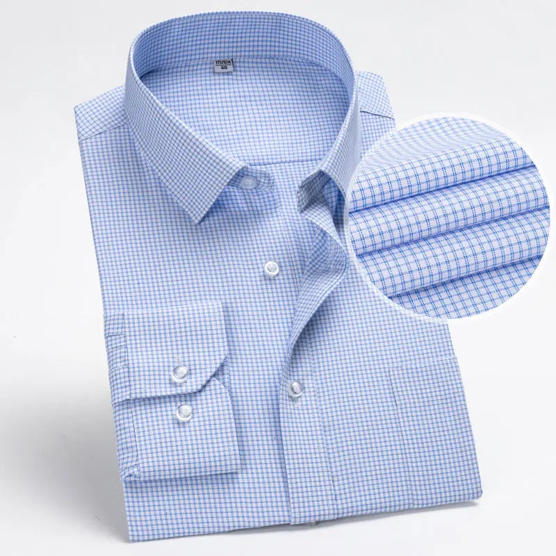 13/24 Men’s Slim-Fit High-Quality Cotton Shirt – Long Sleeves, Casual Breathable Fabric