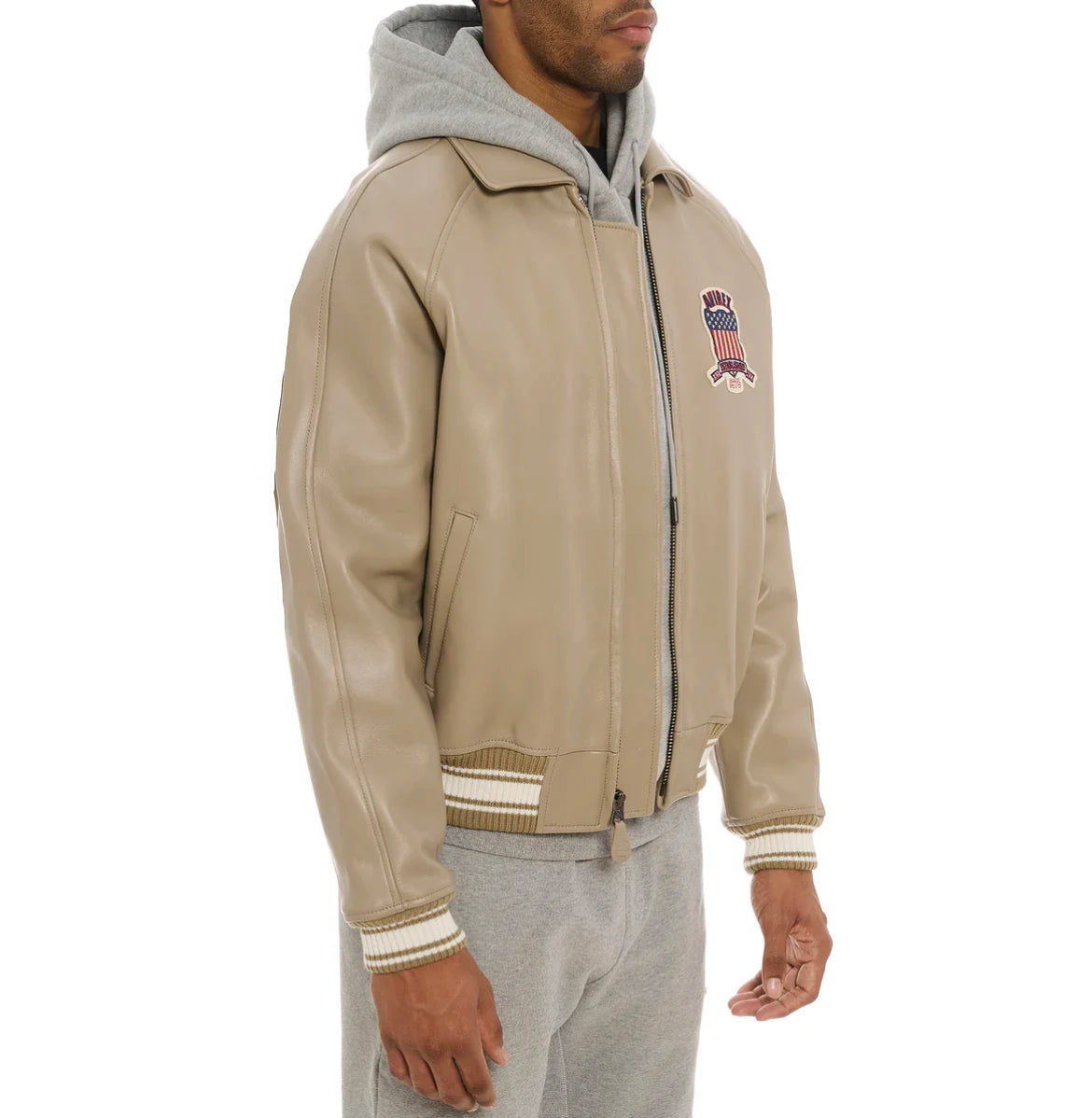 AVIREX  new listing leather flight suit jacket French sheepskin men's fat plus size loose version of the casual spring coat