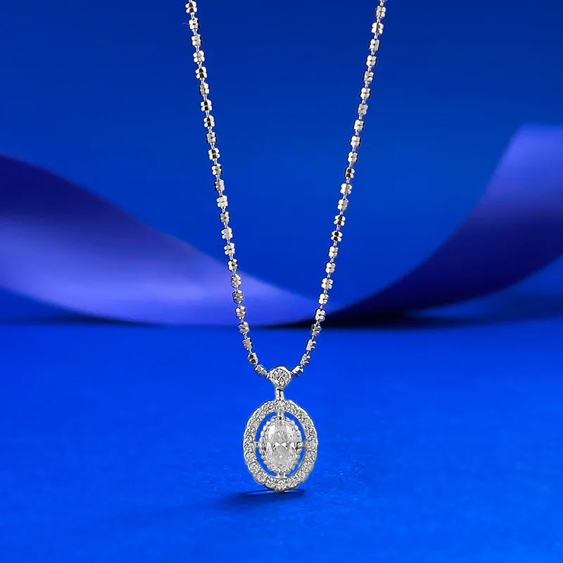 Queen Heart Lab Moissanite Diamond Pendant 100% Real 925 Sterling Silver Wedding Chocker Necklace for Women Engagement Jewelry