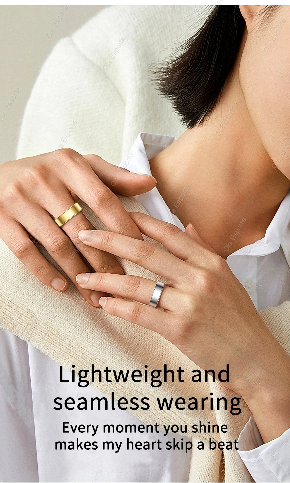 2025 جديد لـ Xiaomi Smart Ring للرجال والنساء، معدل ضربات القلب ورصد الأكسجين في الدم Smartring IP68 و 5ATM مقاوم للماء، وضع متعدد الرياضات