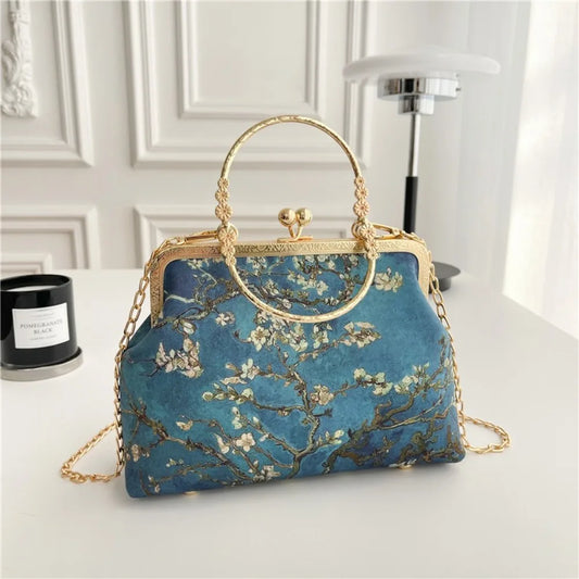 Fashion Chinese Style Banquet Bag Embroidery Pearl Handle Qipao Bag Trendy High Capacity Cosmetic Bag Women