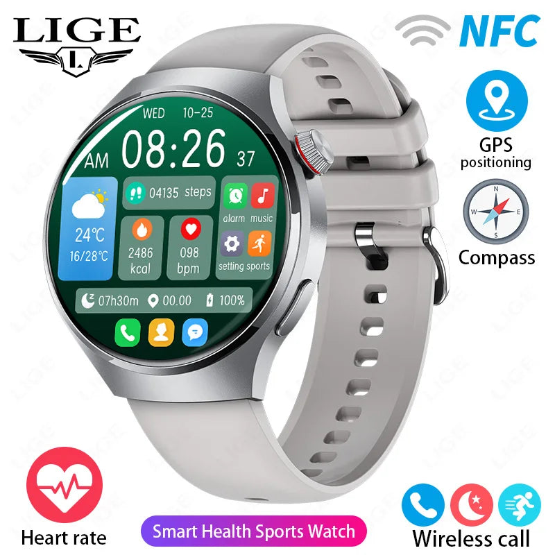 LIGE New Smart Watch Men 1.52 inch Full touch Screen  Bluetooth Call Heart Rate Waterproof Men SmartWatch For GPS Sport Tracker