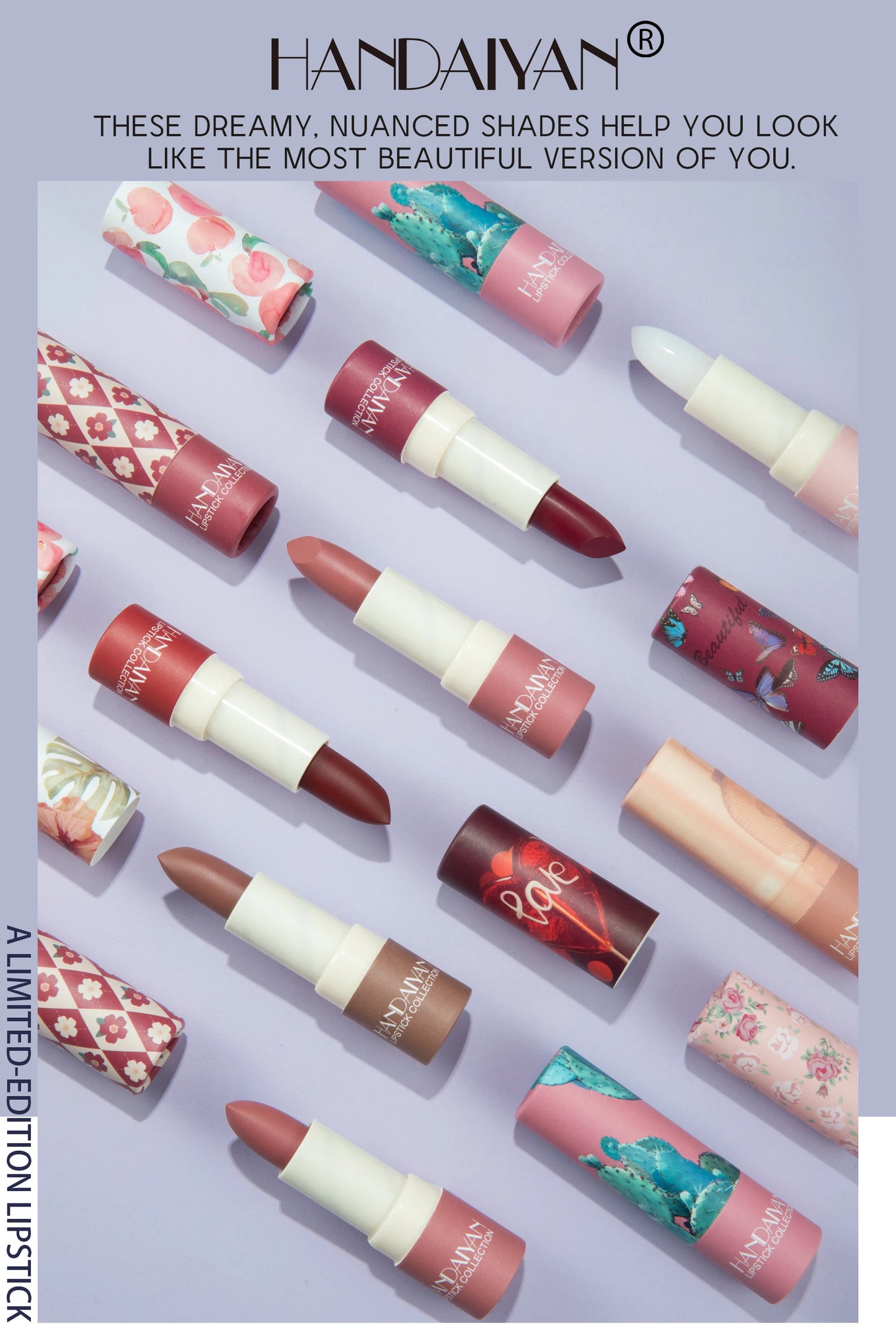 HANDAIYAN velvet texture and is not easy to fade. Naked color lipstick, matte paper tube lipstick