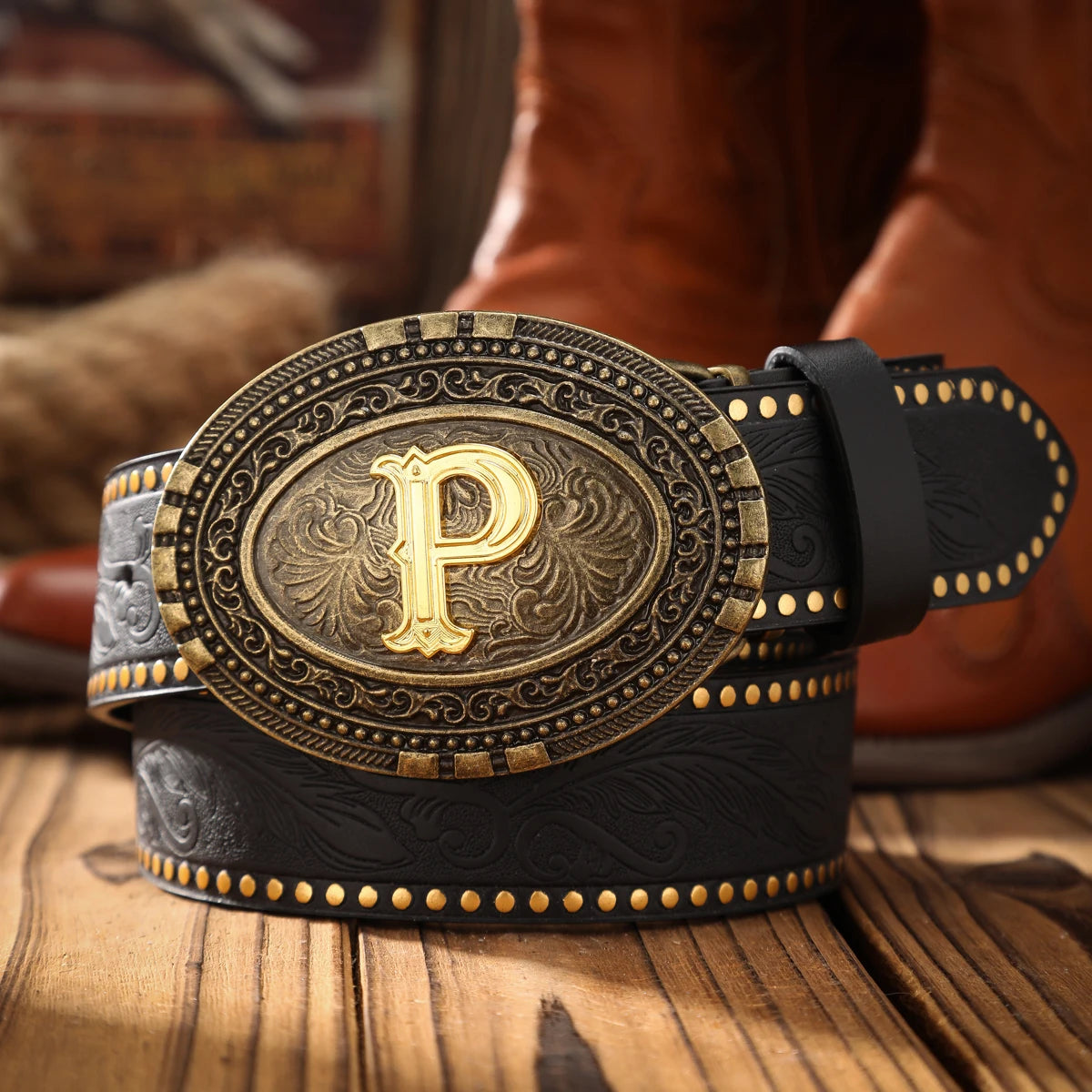 A men's and women's casual retro belt Western style! PU leather belt with metal buckle, suitable for daily work wear