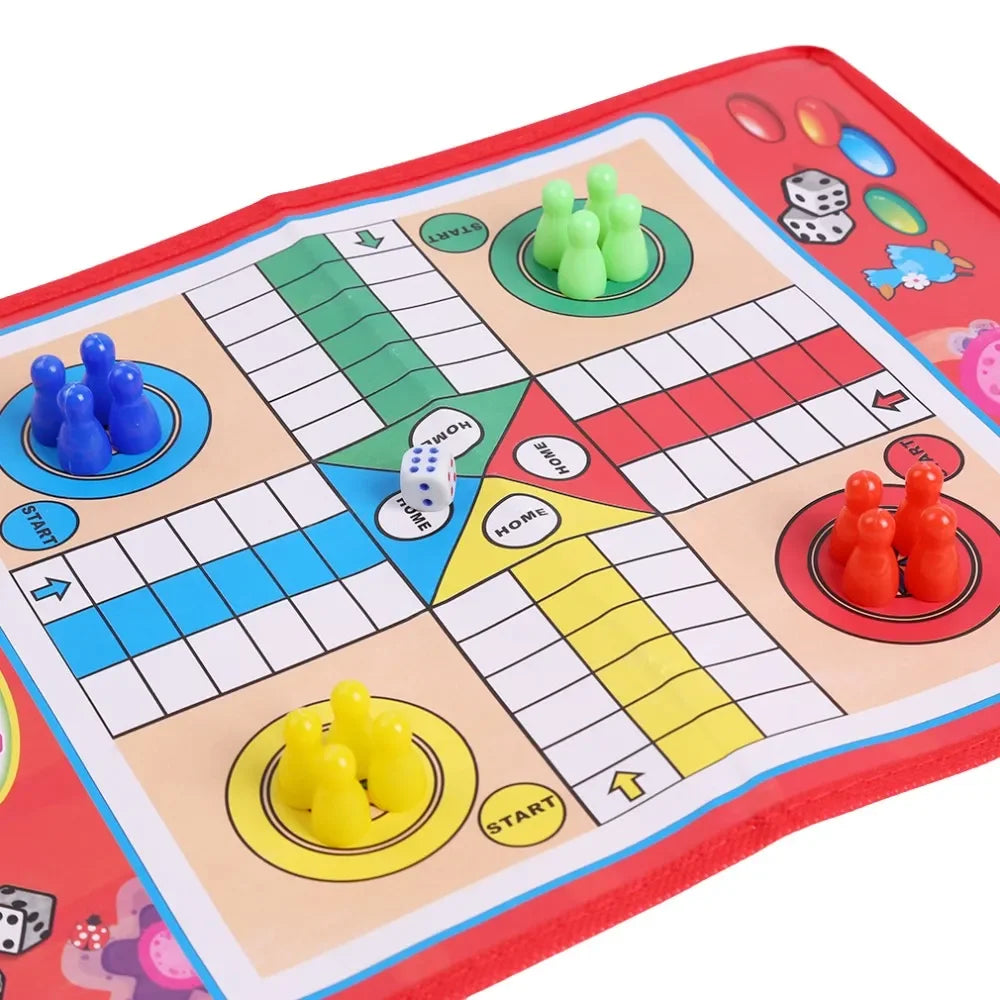 Kids Classic Flight Chess Game Ludo Chess Game Family Party Children Fun Board Game Toys Educational Toys for Children Fun Gifts