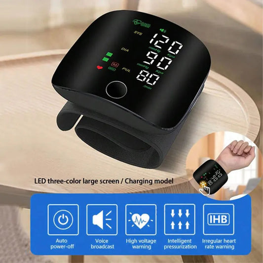 🖤 JUSTLANG Rechargeable (C type) Wrist Blood Pressure Monitor,2 Users | Digital Tonometer | Heart Rate & Irregular Pulse Detection | LED Display