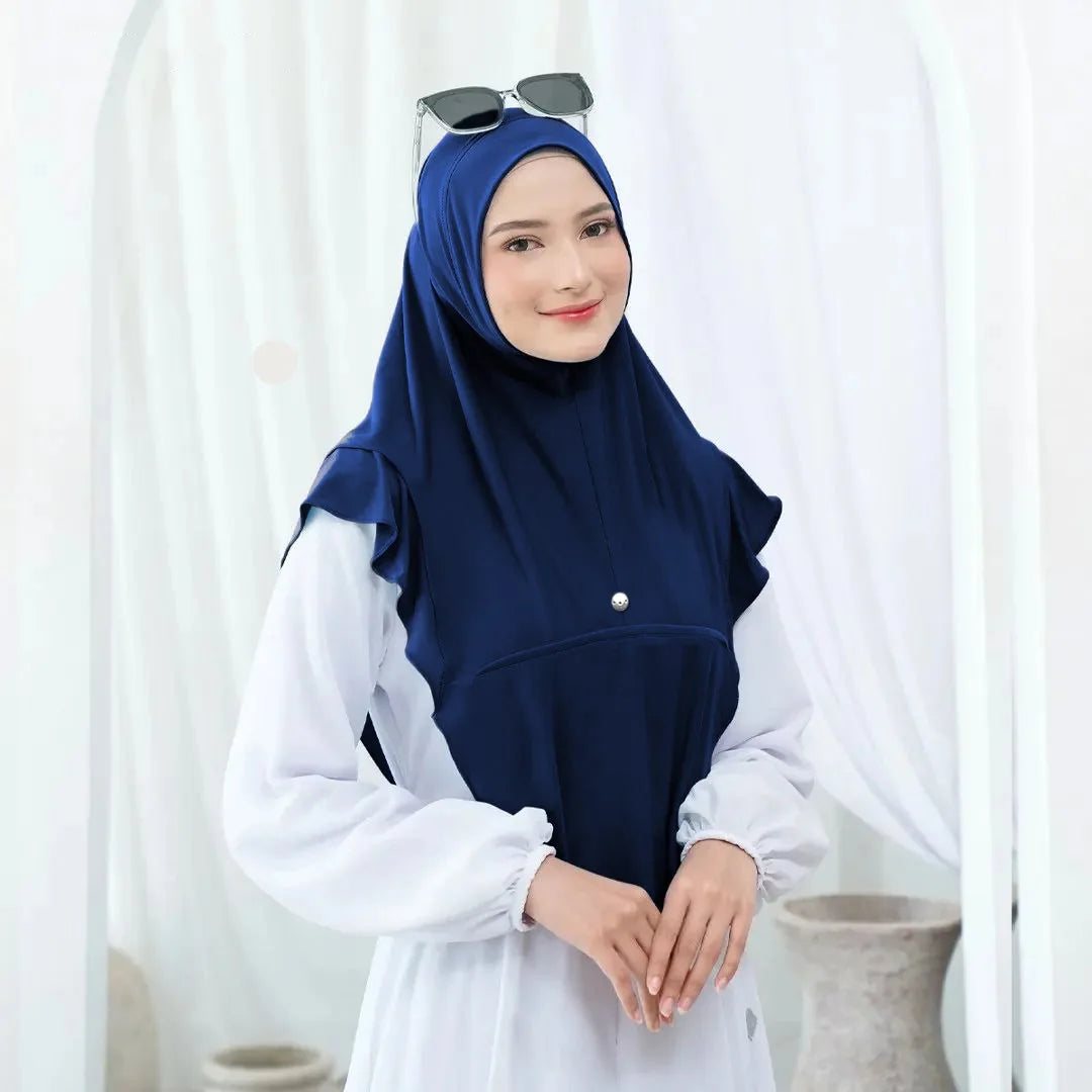 Ready to Wear Turban Hijab for Muslim Women Arab Scarf, One Piece Amira Islamic Headscarf Malaysian Headband Shawls Eid
