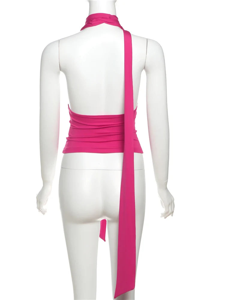 Backless Irregular Scarf Tank Top – Sexy Summer Streetwear Vest