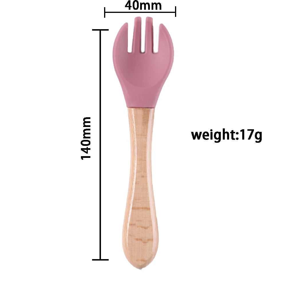 14pcs Silicone Baby Tableware Set Food Children Supplementary Bowl Baby Dinner Plate Fork Spoon Bib Non-slip Bowl Drop-proof Bow