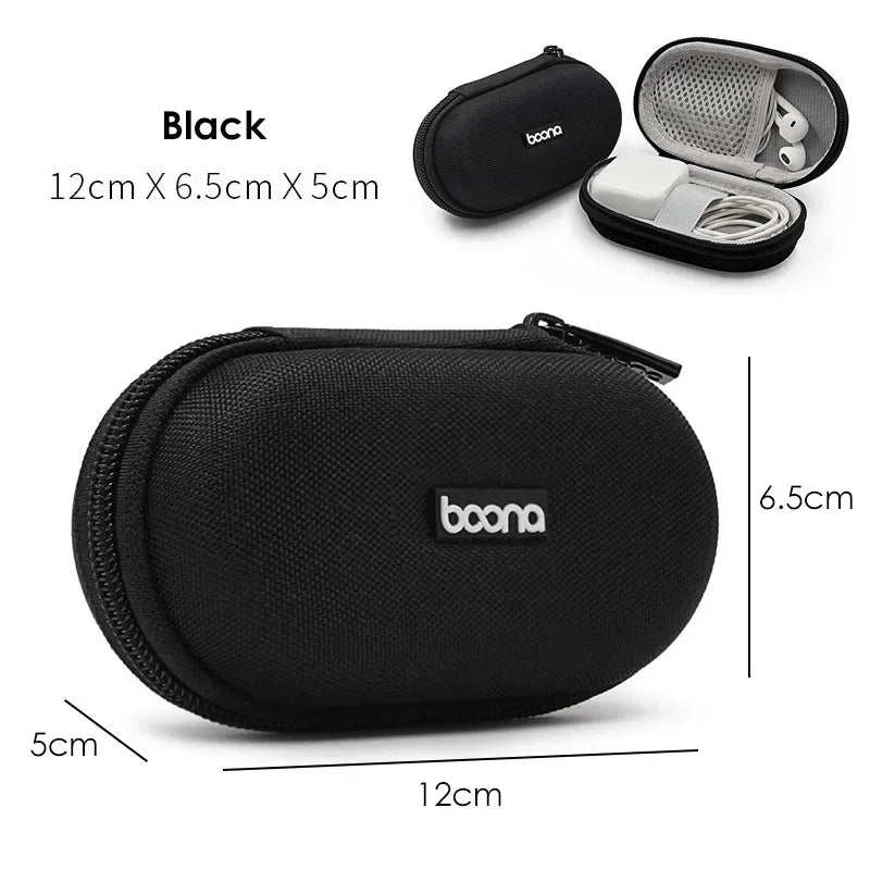 Portable Mini Hard Shell Digital Gadgets Storage Bag Artificial Leather Earphone Charger Case Data Cable U Disk Organizer