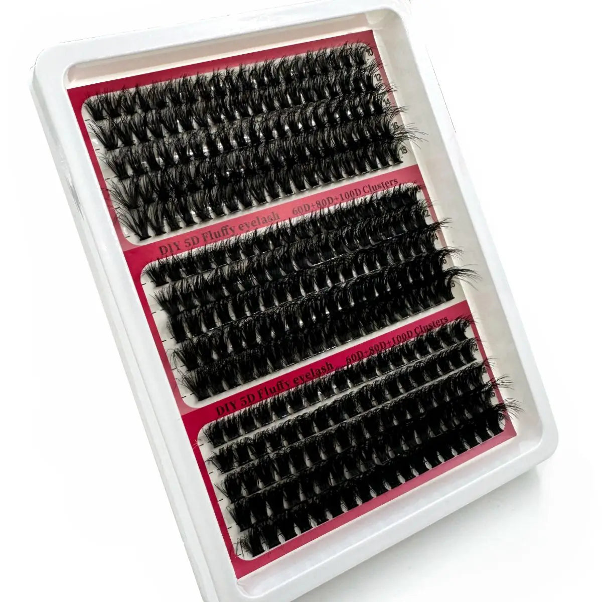 15Rows DIY 5D Fluffy Lash Clusters 60D/80D/100D Thick Eyelash Clusters Wispy Individual Lashes 10-20mm Cluster Eyelash Extension