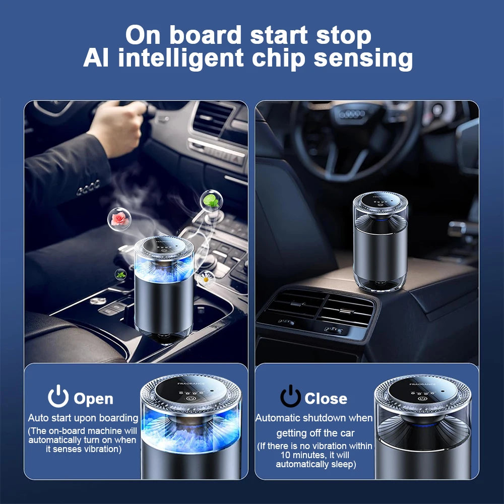 Caer Smart Car Air Freshener Rechargeable Cloud Mist Perfume Diffuser 3 Levels Adjustable Automobile Interior Humidifier Kit