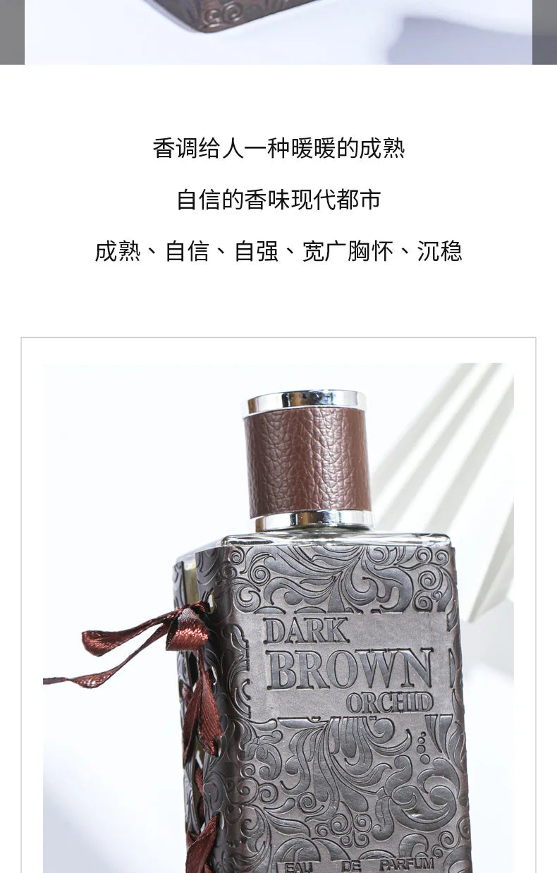 80ml DARK BROWN ORCHID EAU DE PARFUM Retro Gentleman Whiskey Pheromone Perfume Glamour Fragrance Body Spray for Men Women