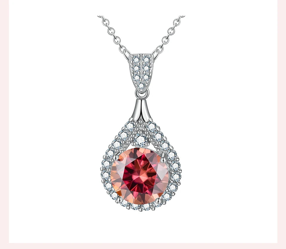 GRA Luxury 5CT D Color Moissanite Diamond Water Drop Necklace for Woman 925 Sterling Silver Chain with Certificate Fine Jewelry
