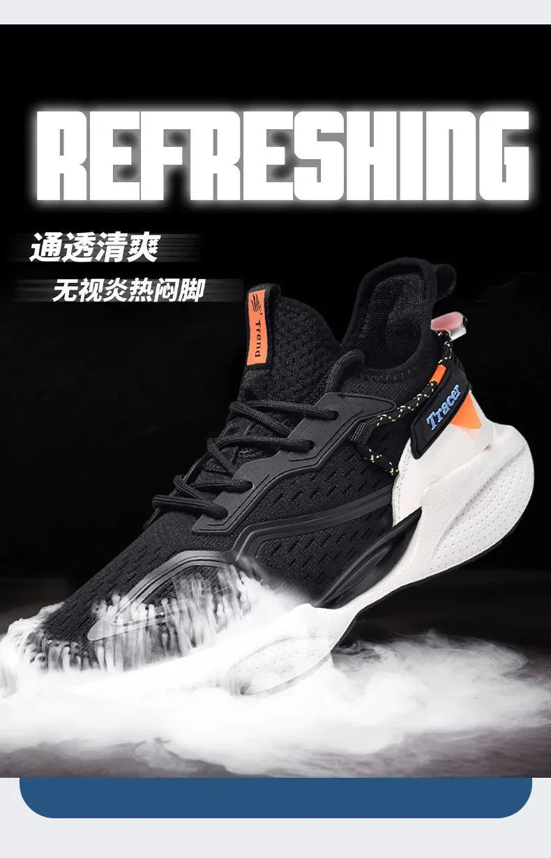 Men Casual Sneakers Running Shoes Fashion Outdoor Sneaker Fashion Sports Shoes Mesh Breathable Cushioning Basketball Footwear