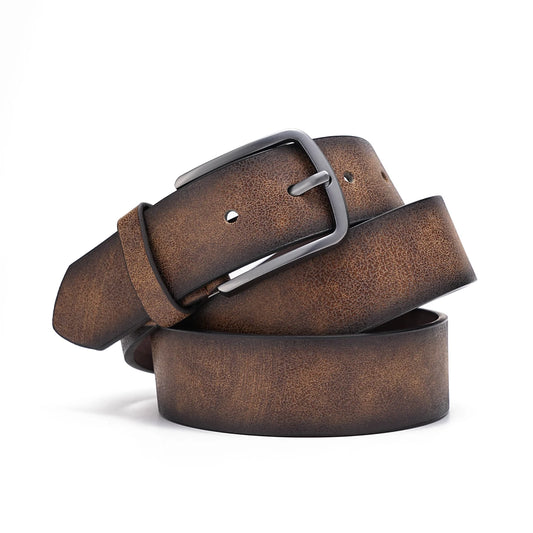 A men's PU belt suitable for leisure business gifts (send a perforated nail)