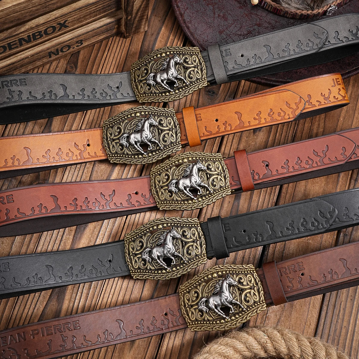 A casual, individual and retro belt, Western-style clothing accessory, metal buckle, PU belt, suitable for both men and women