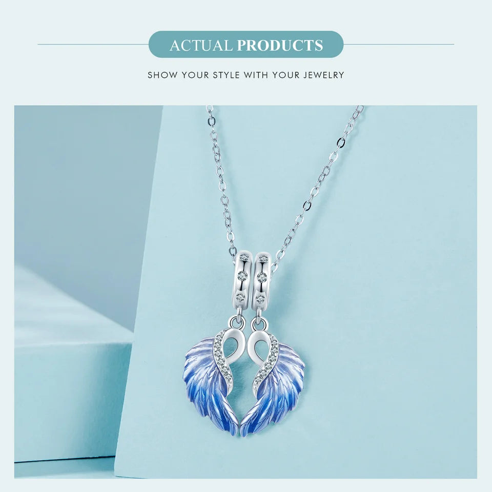 Bamoer  925 Sterling Silver Phoenix Pendant Dragon Charms Enamel Process Plated Platinuma Fit Women DIY Bracelet Fine Jewelry