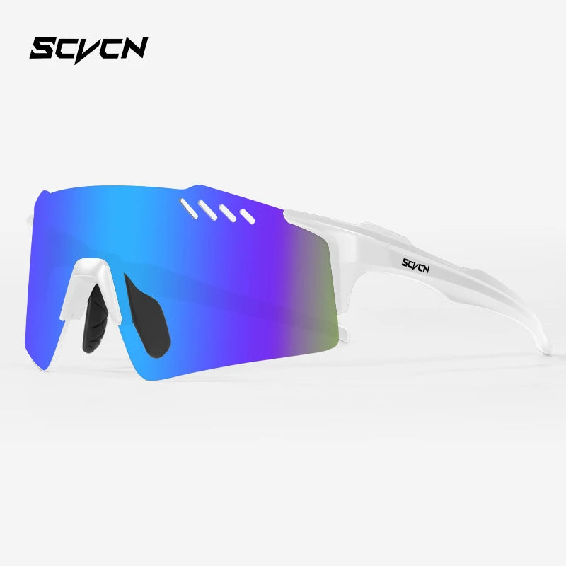 SCVCN Fashion Rimless Cycling Glasss Outdoor Sports Running Drving Sunglasses for Men Fishing Goggles Mtb Bicycle Eyewear 1 Lens