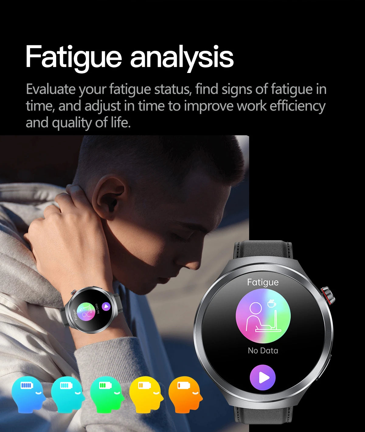 LIGE 2025 Men's ECG Smart Watch 1.73” AMOLED Screen Emotional Fatigue Monitoring NFC Access Control Fitness Tracker Watch
