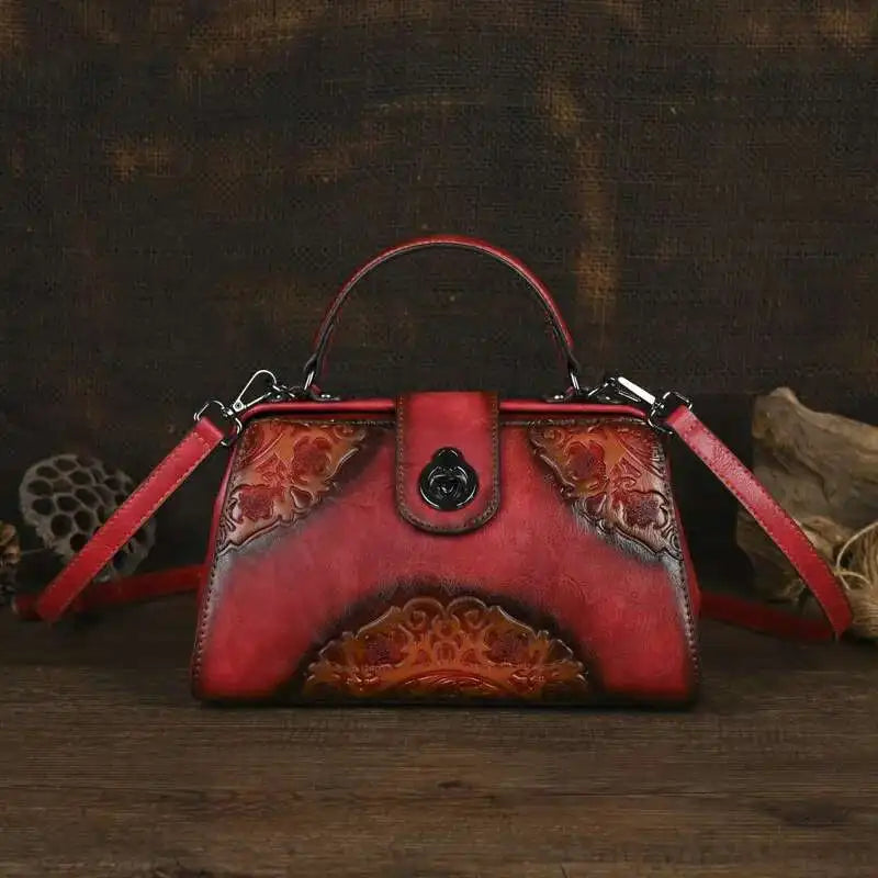 MOTAORA Vintage Embossed Handmade Designer Women's Leather Shoulder & Crossbody Bag Luxury Female Purse 2025 NEW