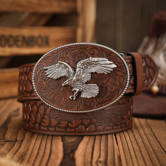 A casual, individual and retro belt, a Western-style clothing accessory, metal buckle, PU belt, suitable for both men and women