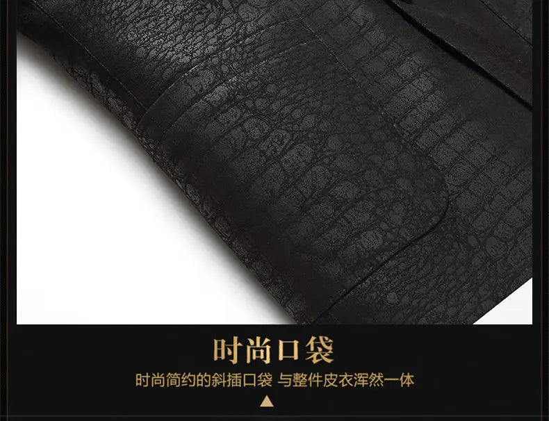 Spring Autumn New Suit Men Clothing Leather Jacket Male Leather Clothes PU Leather Coat Men's Suit Chaqueta Hombre FCY