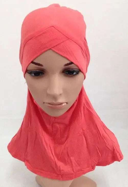 Cotton Muslim Full Cover Cross Cap Amira Hijab Arab Headwear Islamic Headwear Hat Women Modal Turban
