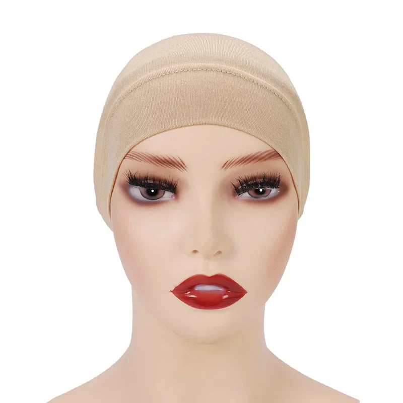Cotton Muslim Underscarf Inner Tube Cap Islamic Eid Prayer Hijab Bottom Hat Headwear Arab  Women Wrap Headscarf Turban
