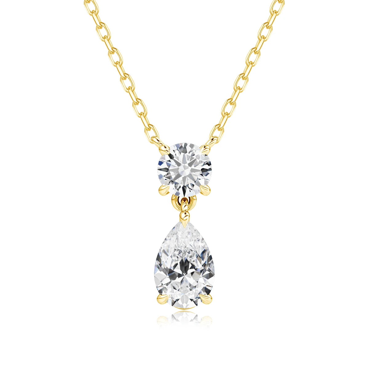 4ctw Pear Teardrop Cut Moissanite Diamond Pendant Necklace D Color GRA Certified 925 Silver Plated 18k Gold Jewelry for Women