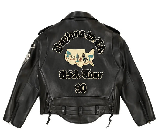 AVIREX fall new listing European lambskin jacket men's motorcycle ridingLeather jacket USA TOUR MOTORCYCLE JACKET coat tops