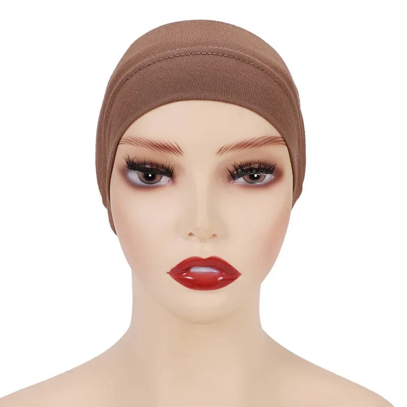 Cotton Muslim Underscarf Inner Tube Cap Islamic Eid Prayer Hijab Bottom Hat Headwear Arab  Women Wrap Headscarf Turban