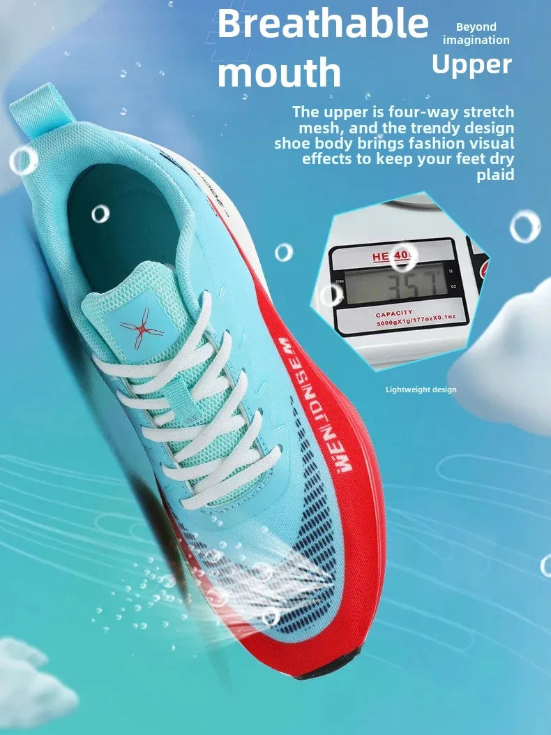 Men's Breathable Sports Shoes Summer Collection Mesh Fabric Double Air Cushion Running Shoes Korean Style The New
