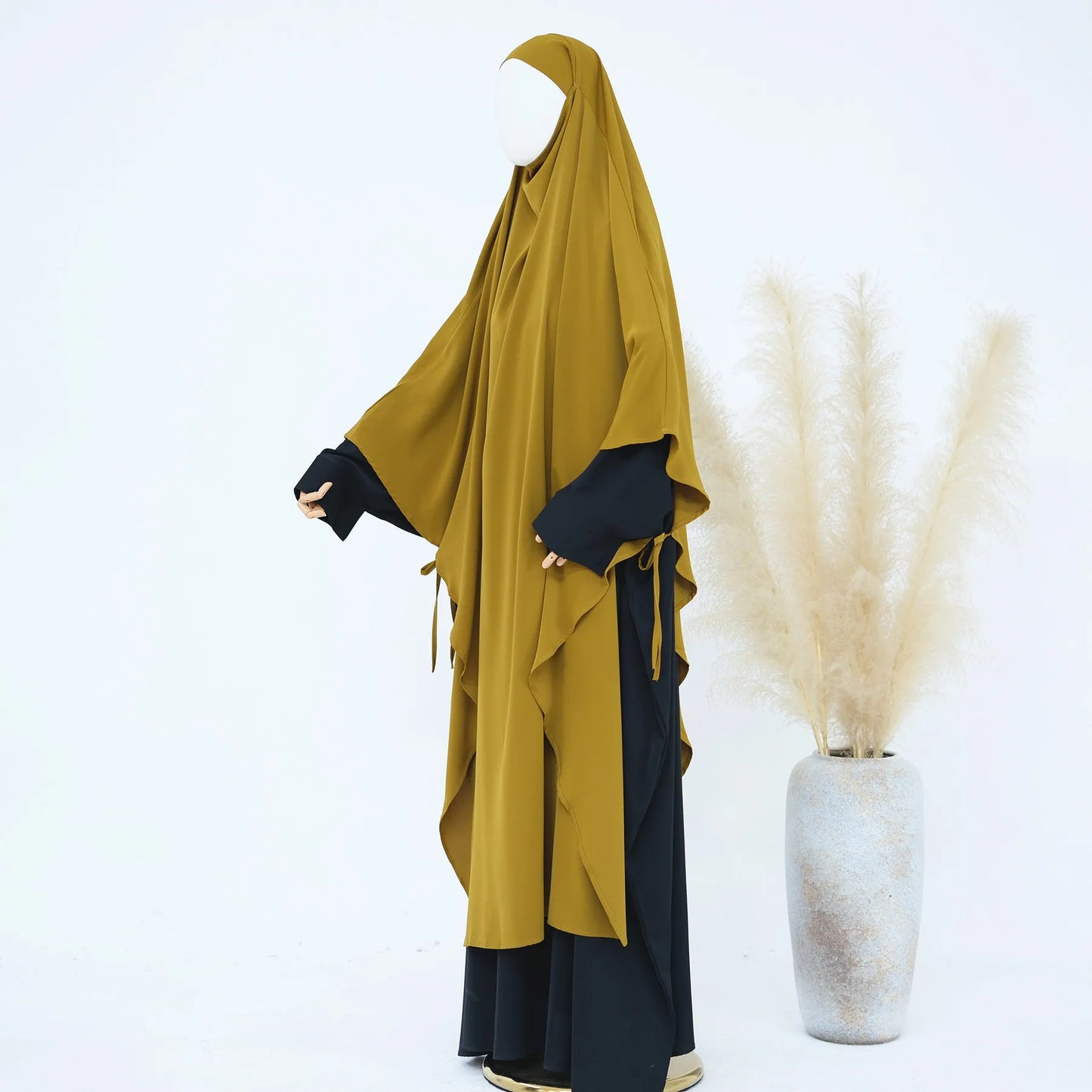 Ramadan Eid Muslim Women Prayer Hijab Long Scarf Islamic Pullover Big Khimar One Piece Abaya Arabia Shawls Dubai Turkey Headwrap