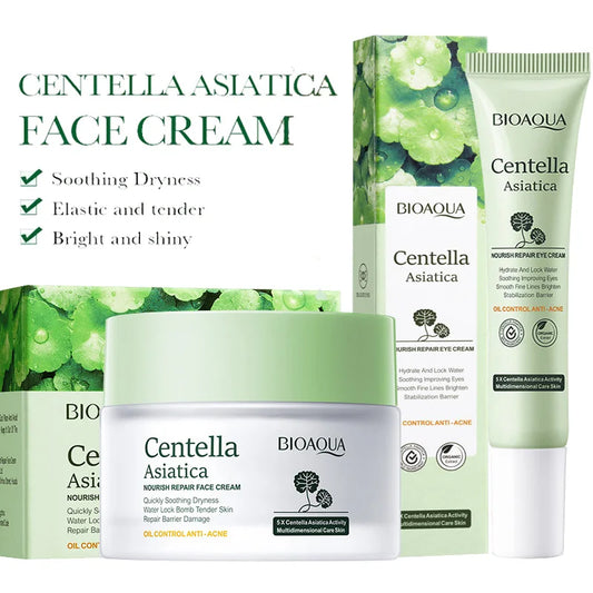 BIOAQUA Centella Asiatica Skin Care Sets Moisturizing Face Cream Anti Dark Circles Anti-aging Eye Cream Travel Size Skin Care
