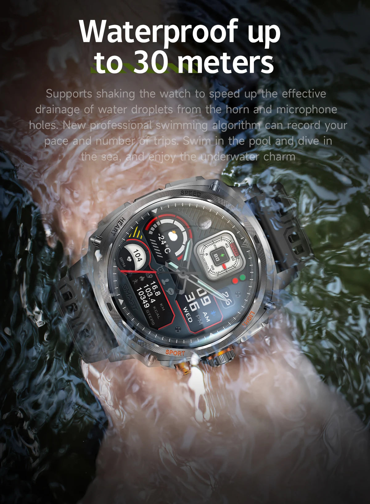 LIGE Rugged Military 1.75-inch AMOLED Screen Smart Watch With LED Flashlight 800mAh Battery Bluetooth Call Smart Watch Men Gift