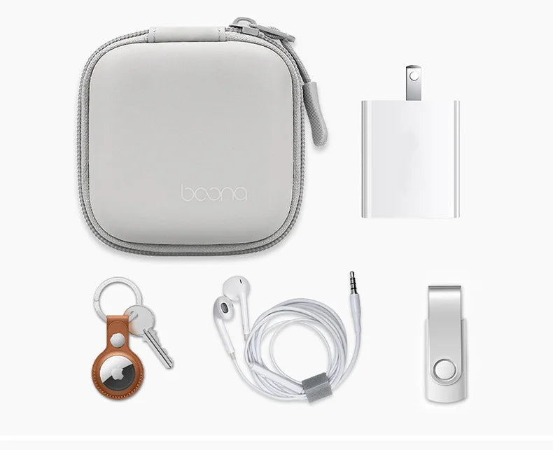 Portable Mini Hard Shell Digital Gadgets Storage Bag Artificial Leather Earphone Charger Case Data Cable U Disk Organizer
