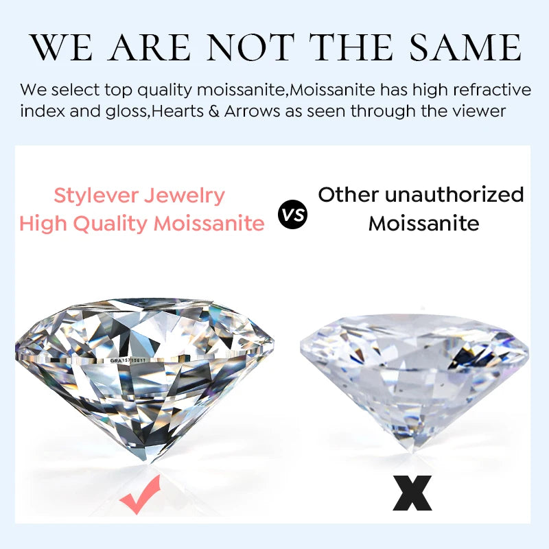 GRA Luxury 1CT Certified Moissanite Diamond Gemstones Rings for Women Real 925 Sterling Silver Wedding Gorgeous Fine Jewelry