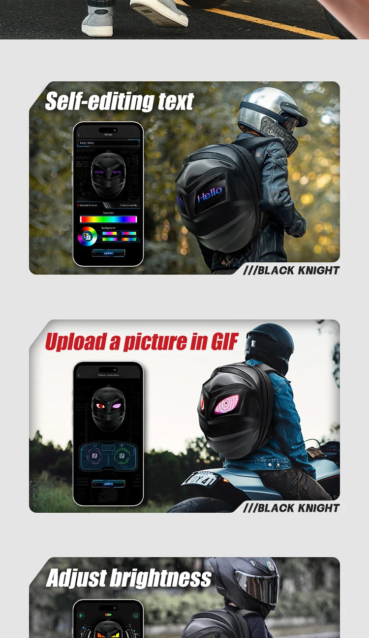 LED Travel Backpack For Men Hard Shell Motorcycle Cycling Helmet eye Backpack for woman Business Travel school Laptop Backpack